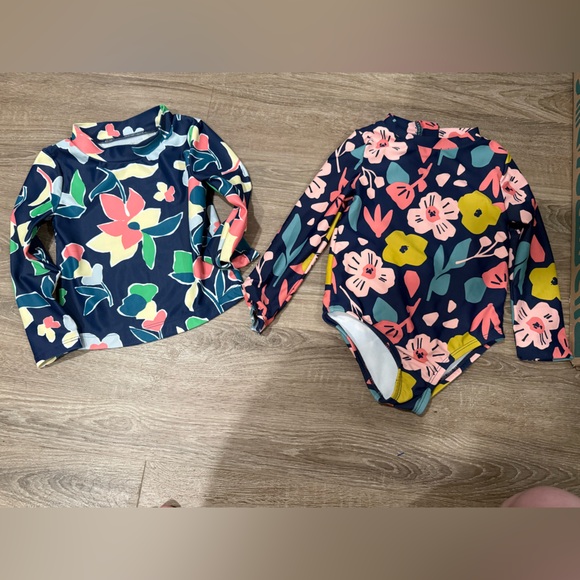 Carter's Floral Kids Swim Set - Navy, Pink, Yellow - Picture 1 of 4